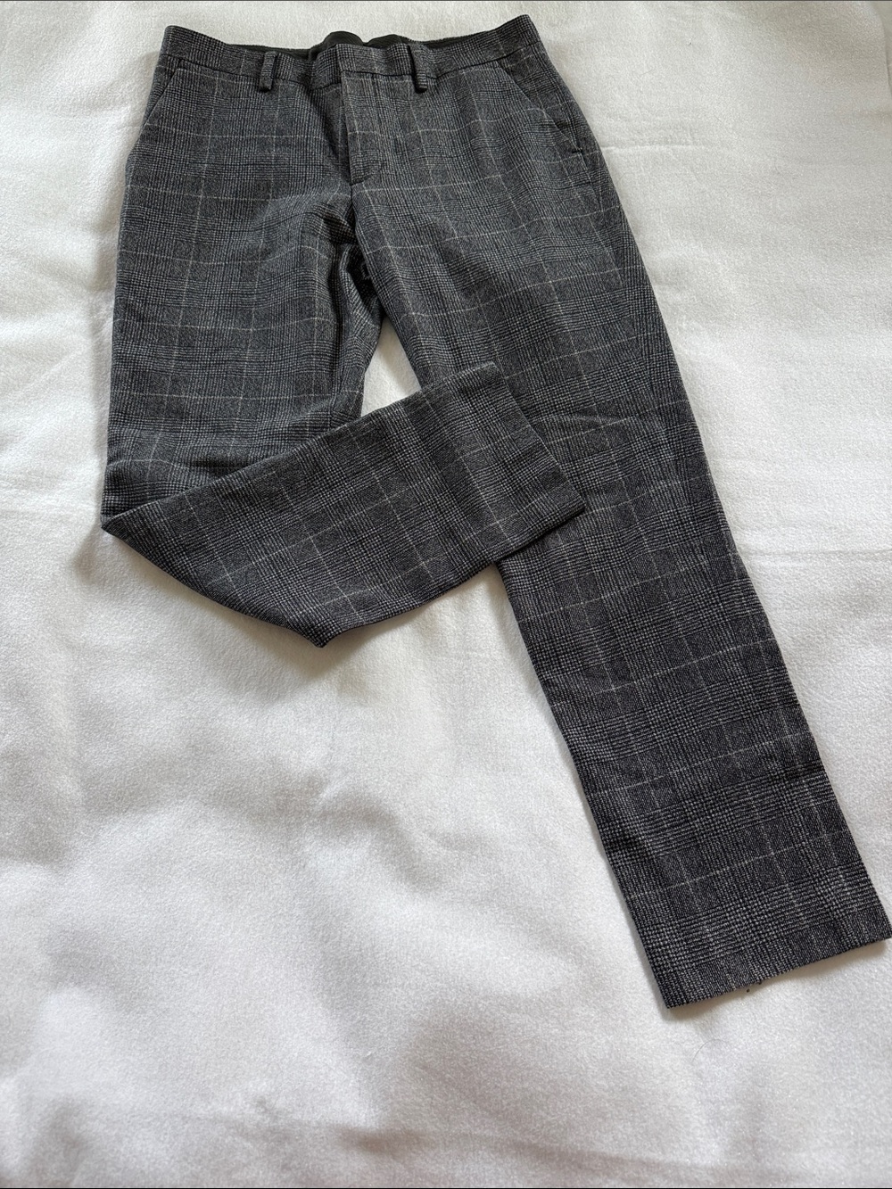 Express Men's Gray Plaid Dress Pants